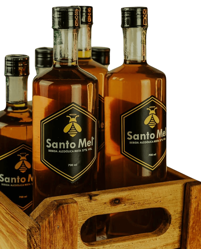 Garrafa Santo Mel Bebidas - Bebida Mista com Mel e Própolis 27% vol"